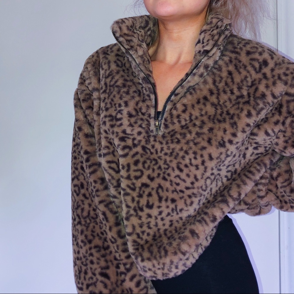 Cheetah Quarter Zip Pullover